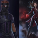 A la izquierda Hawkeye, a la derecha Scarlet Witch. Diseños originales por Andy Park. Vía: Andy Park Instagram (1) y (2).
